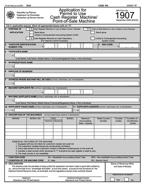 bir form 1907|Application for Permit to Use CRM and/or POS .